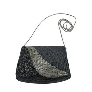 Vintage Delill Gray Beaded Evening Bag comes with Felt Dust Bag.